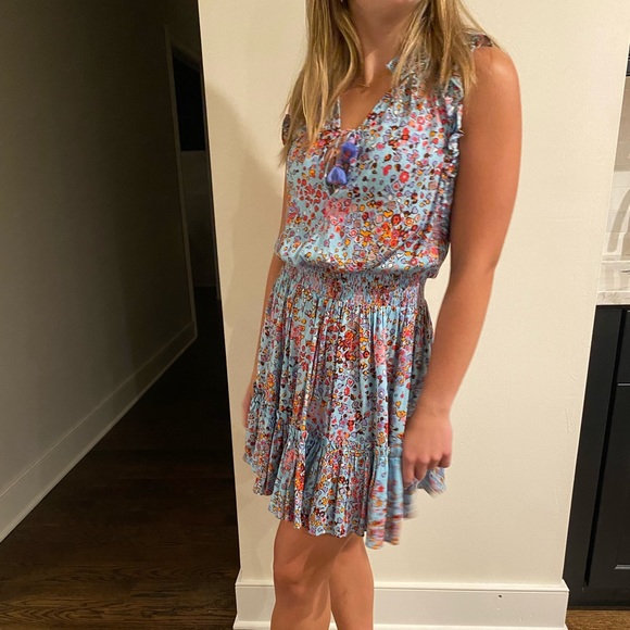 Poupette St. Barth Clara Tiered Tie Neck Dress - Picture 9 of 11